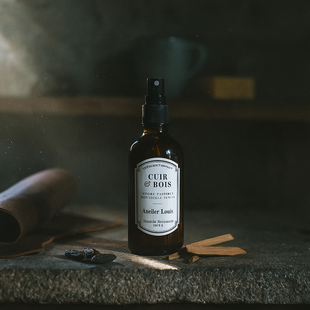 Atelier Louis – Großhandel Raum- & Wäschespray – Leather and Wood natürlicher Raumduft4