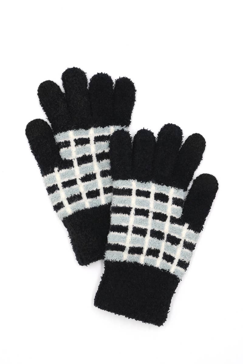 Collections by Fame Accessories - Wholesale Gloves – Women's - Block Stripe Pattern Smart Gloves1