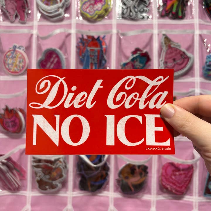 Pegatina para parachoques de Diet Cola SIN HIELO para venta al por mayor de Lazy Made Studio