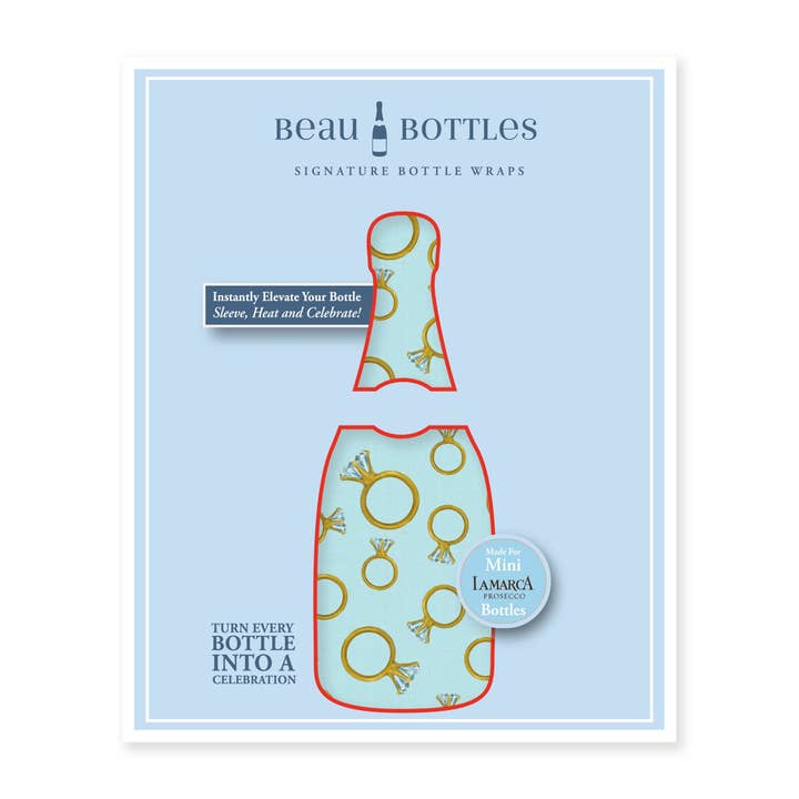 Beau Bottles - Wholesale Wine Gift Bag - Beau Bottles Blue Engagement Ring - MINI Prosecco Collection - Six Pack5