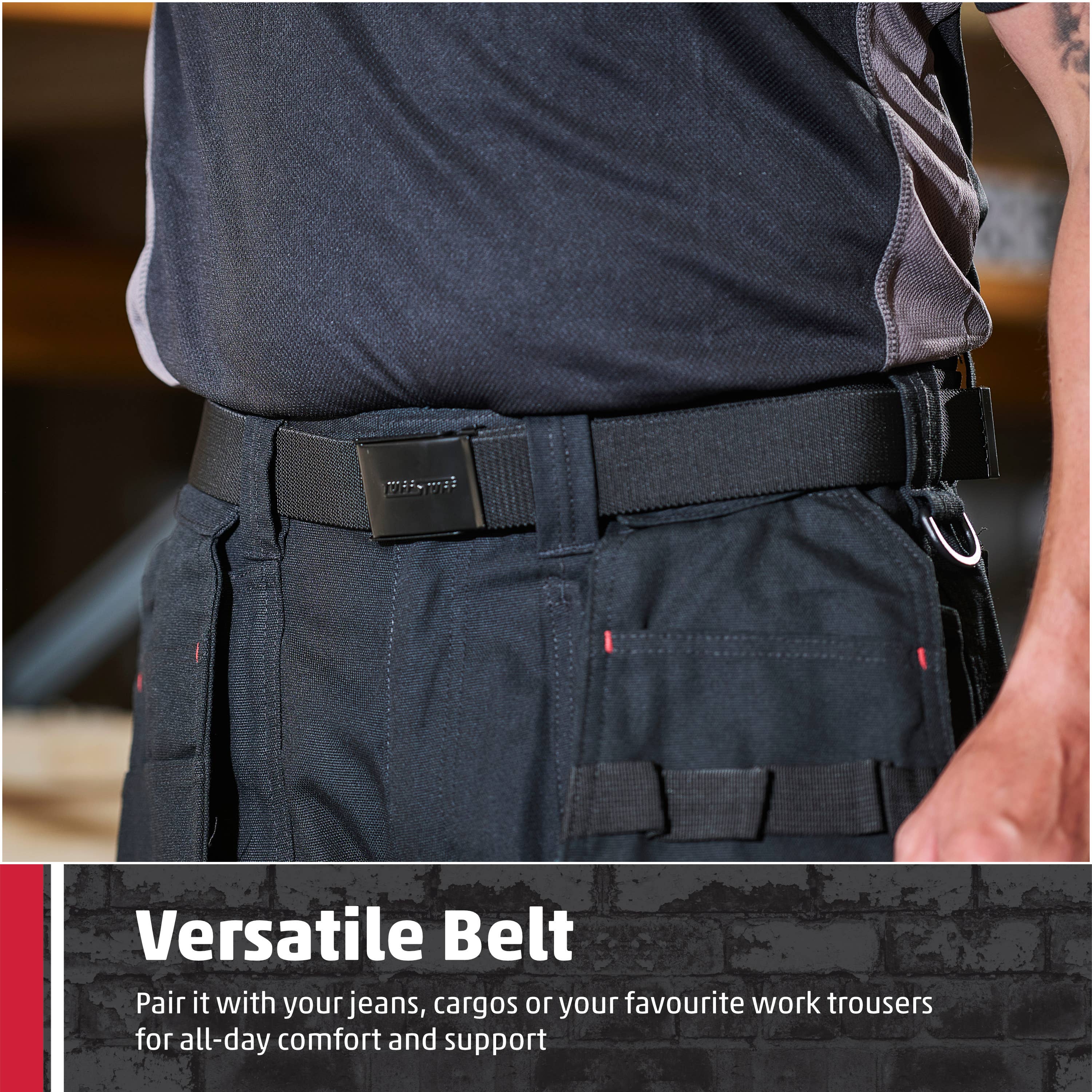 TuffStuff Workwear – wholesale Belt – Men's – TuffStuff Proflex Black Belt, Universal Fit, Heavy Duty5