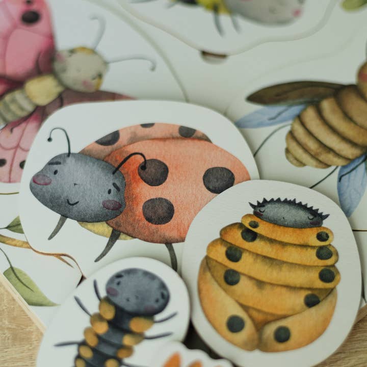 ODEAS – Großhandel Puzzle – Kinder – Montessori-Puzzle aus Holz mit dem Lebenszyklus von Insekten