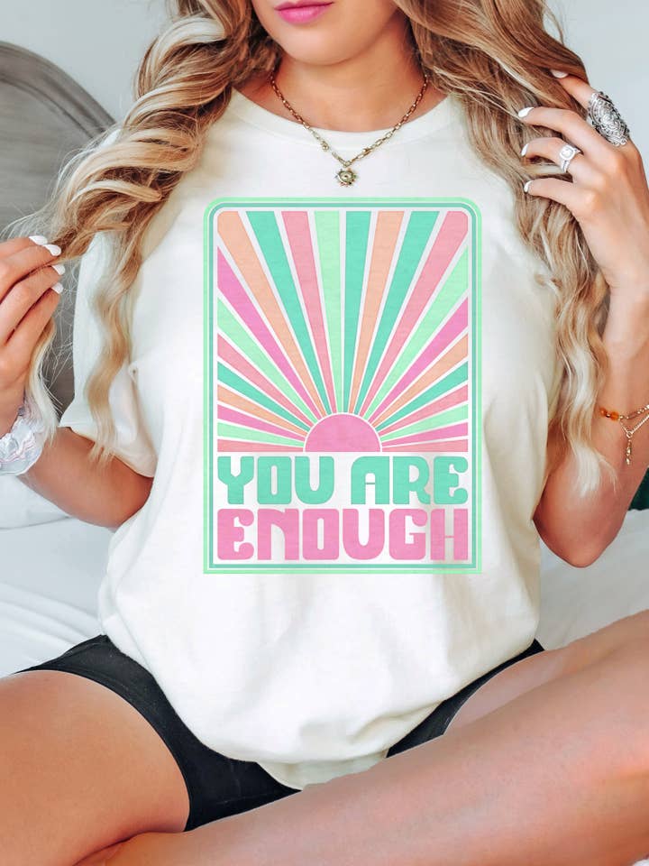 T-shirt illustré You Are Enough | Aesthetic Collection pour la vente par KOKO + FOX WHOLESALE