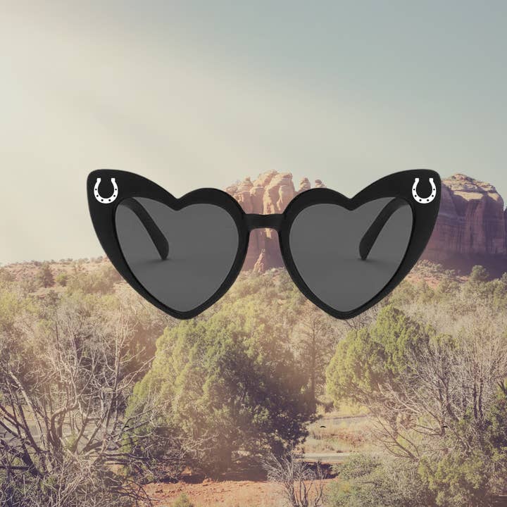 Wickedly Divine Shop - Wholesale Sunglasses - Women's - Retro Witchy Goth Heart-Shaped Sunglasses, Moons