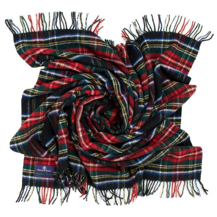 Prince of Scots – wholesale Throw blanket – Highland Tweeds Wool Fluffy Throw ~ Black Stewart ~1