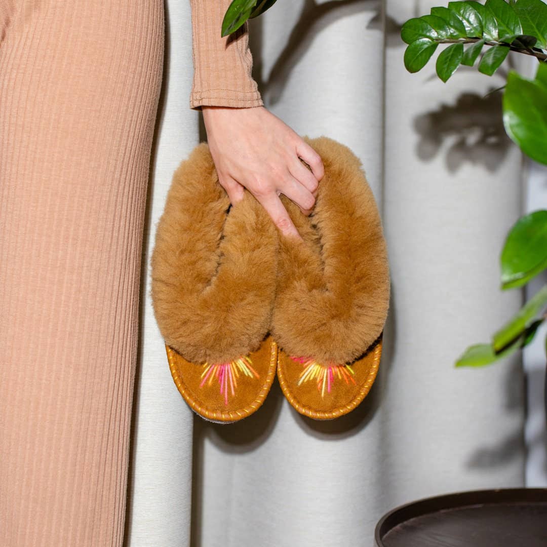 Sheepers SP .Z O.O. - Wholesale Slippers - Women's - Sheepskin Slippers With Starburst Embroidery By Sheepers2