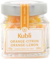 French Feast - Wholesale Hard Candy - Kubli · Orange-lemon hard candies, glass jar
