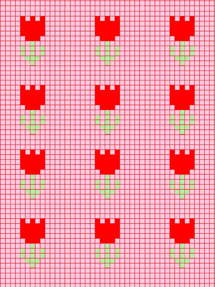 Pixel Tulip Print: Cute & Quirky Art Illustration for wholesale by ElectraMakes