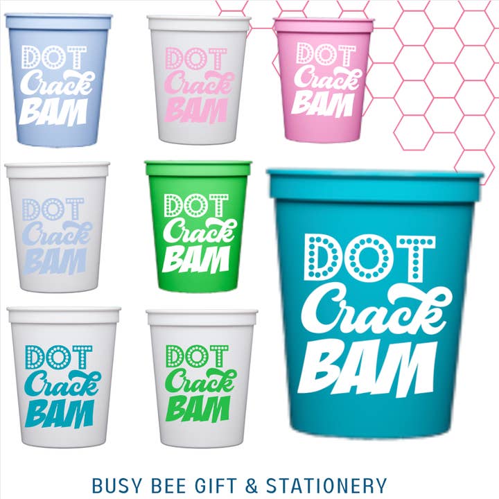 Busy Bee Gift - Wholesale Disposable Cup - Dot Crack Bam Mahjong Stadium Cups | Set of 8