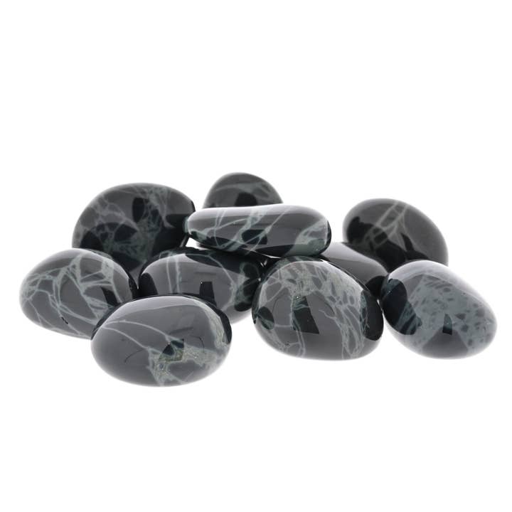 Spiderweb Obsidian Pebbles / XL Tumbled - 1/2 lb for wholesale by Rock Restock