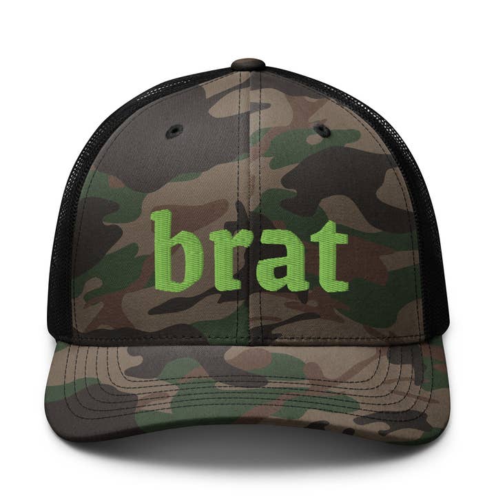 Brat in the Wild - Camo Trucker Hat for wholesale by Frankie Said Meow