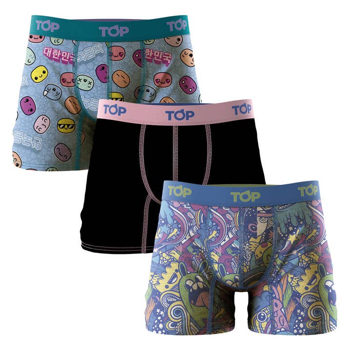 TOP - Vente Sous-vêtements – homme - Boxer en coton pour homme, lot de 3, collection Playlist