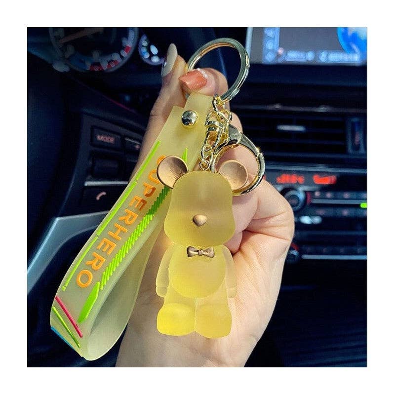 FurDecoration - Wholesale Keychain - Women's - Creative Transparent Crystal Bear Keychain Pendant5