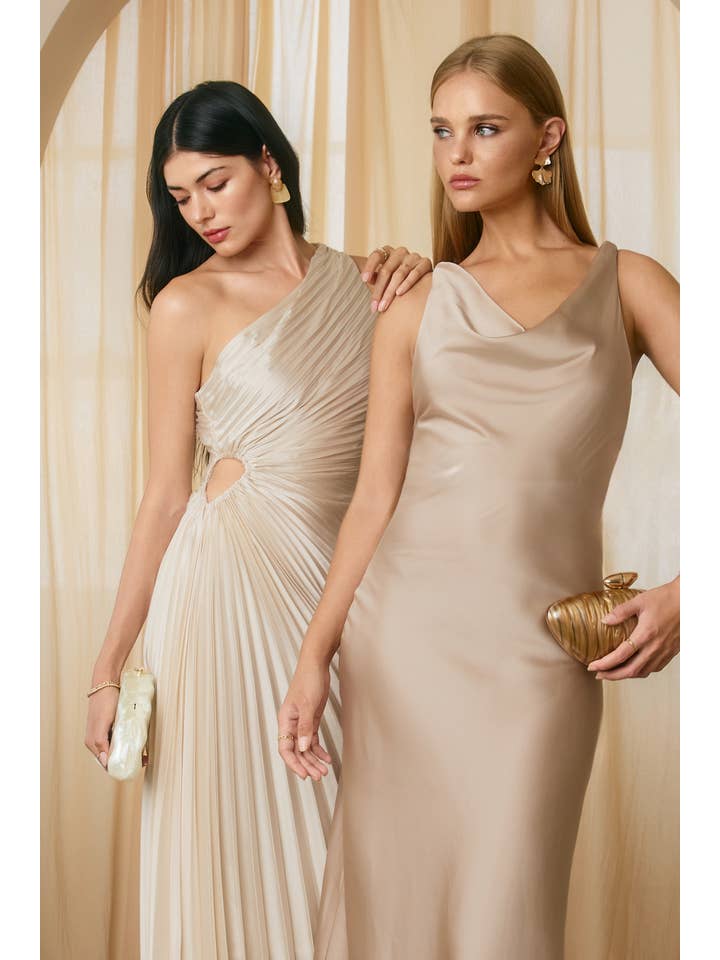 Dress Forum - Wholesale Dress - Women's - Olympia Asymmetrical Pleated Maxi Dress (1)81