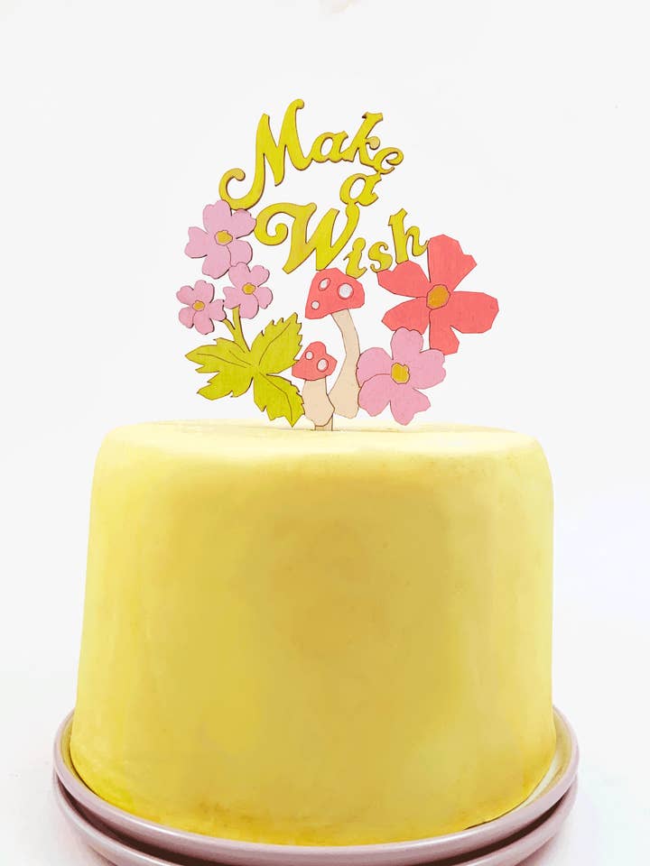 Make A Wish Cake Topper (Sherbert) for wholesale by Eleanor Moss Studio