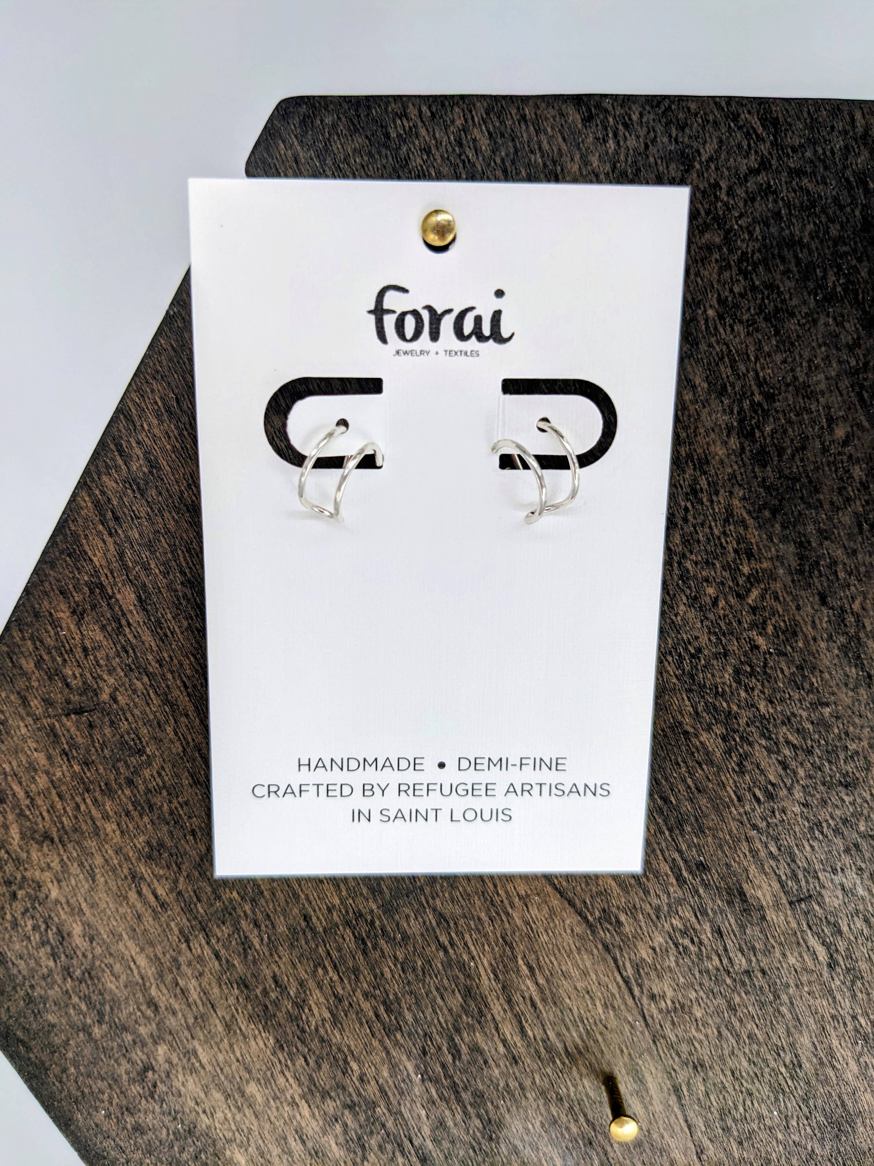 Forai - Wholesale Huggie Earrings - Journey of Hope Huggie Earrings in Sterling Silver2