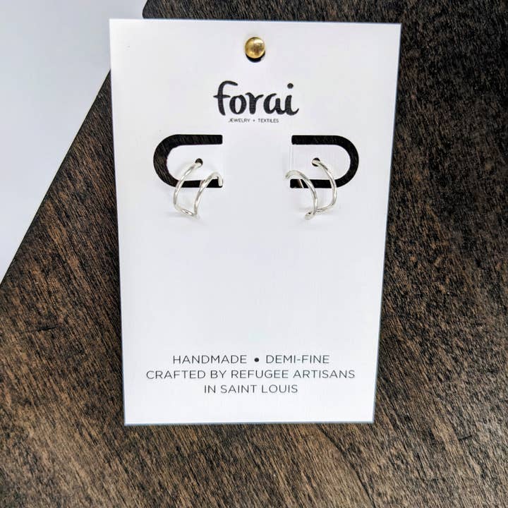 Forai - Wholesale Huggie Earrings - Journey of Hope Huggie Earrings in Sterling Silver2