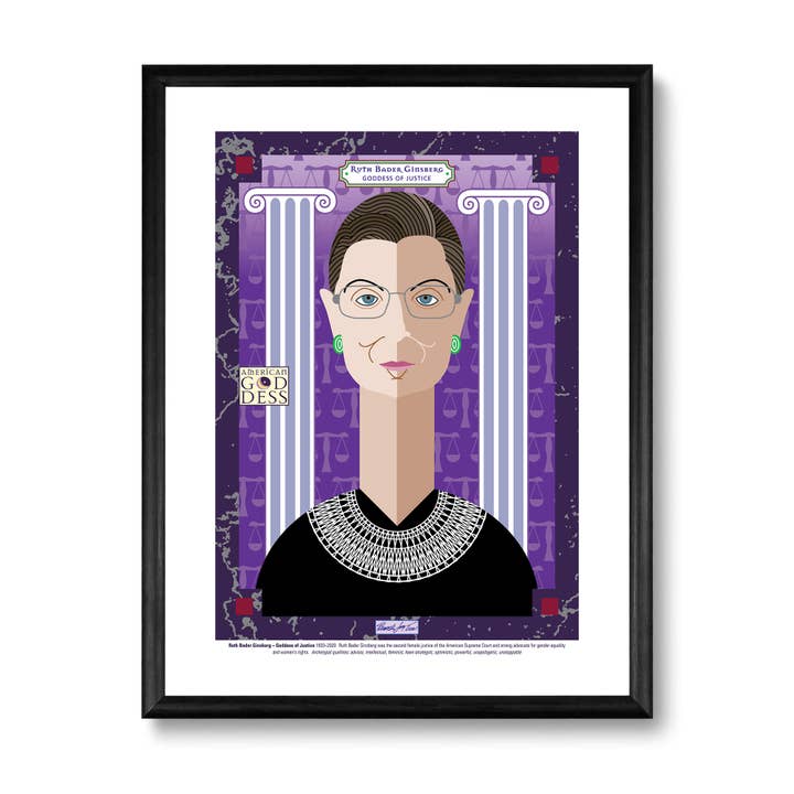 American Goddess: RBG Ruth Bader Ginsberg Print 8x10 for wholesale by The Art of Pamela Joy Trow