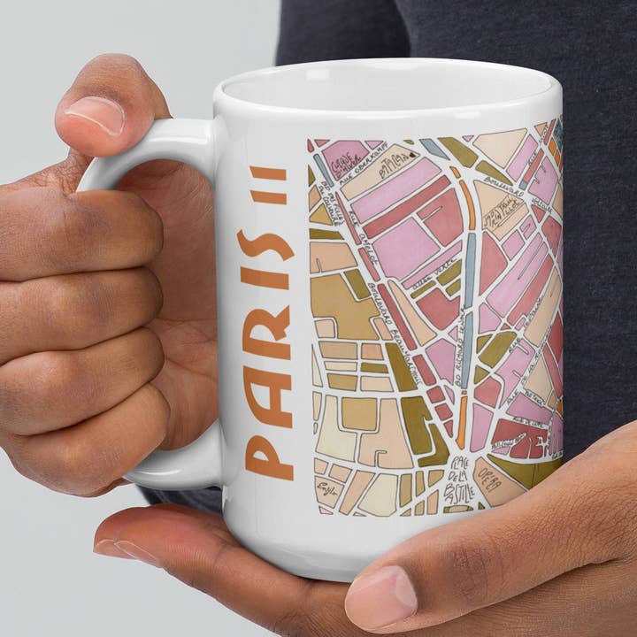 Illustrated mug PARIS, 11th arrondissement - City Map for wholesale by EmYLo