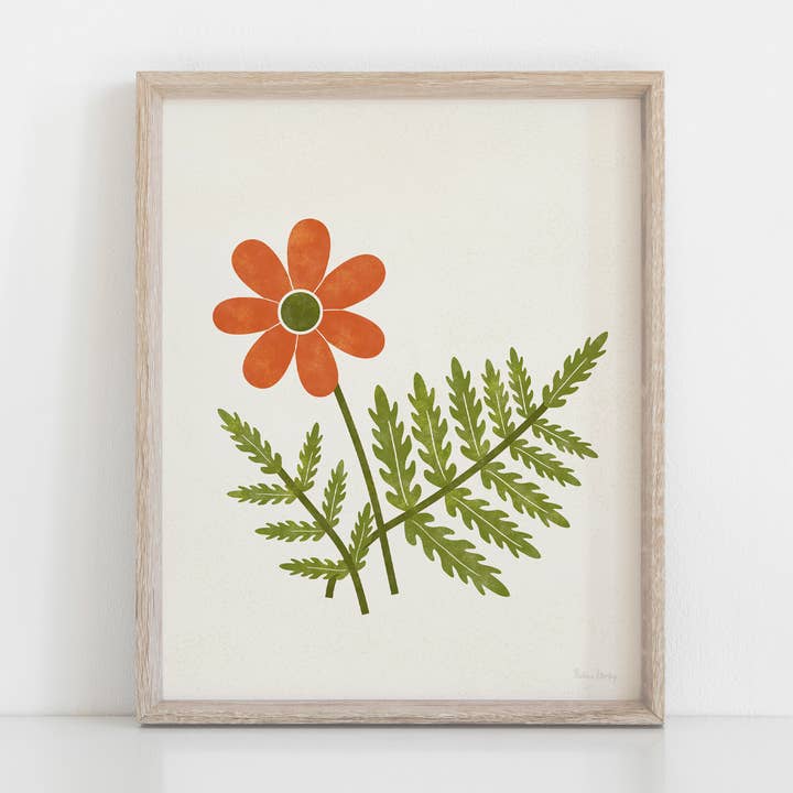 Poppy + Fern Wall Art Print for wholesale by Rare Bird Co. + Pauline Stanley Studio