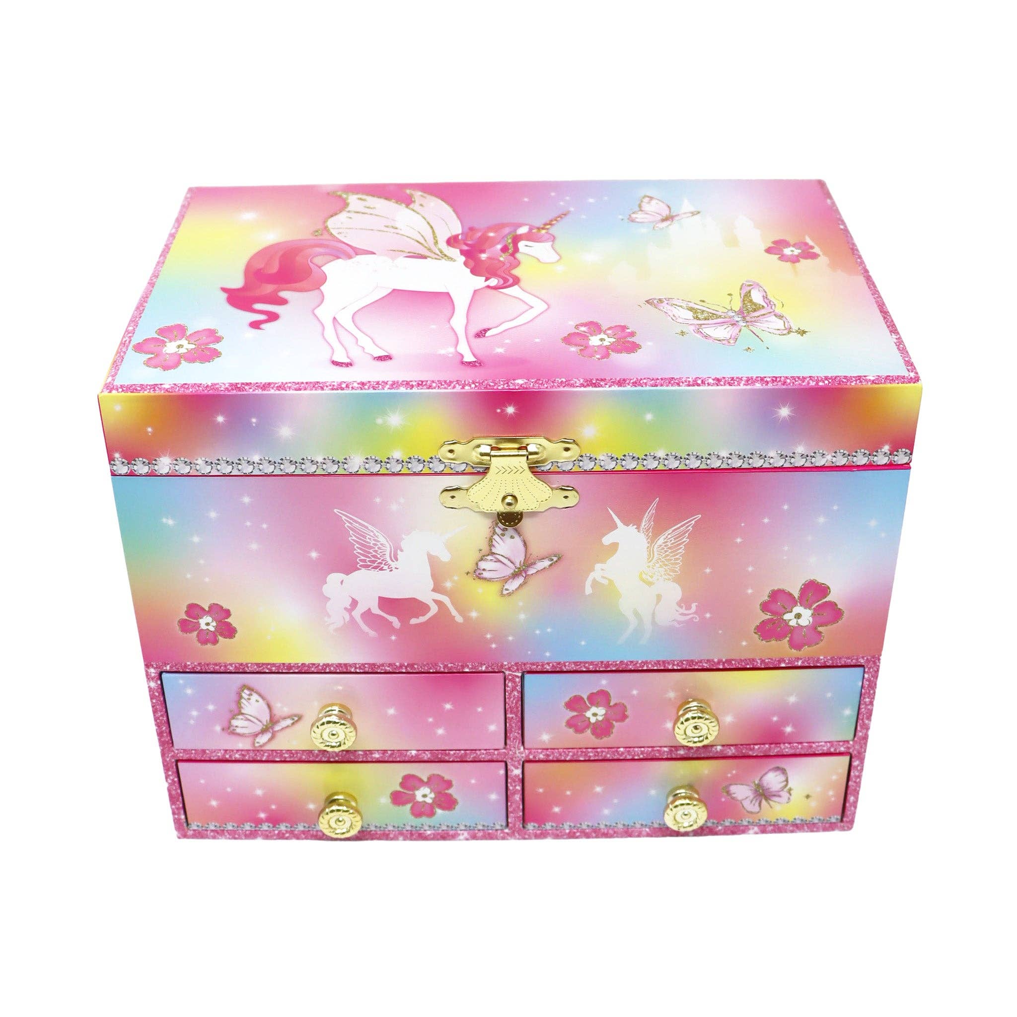 Pink Poppy USA - Wholesale Jewelry Box/Organizer - Kids - Dreamland Unicorn Medium Musical Jewellery Box | Pack of 18