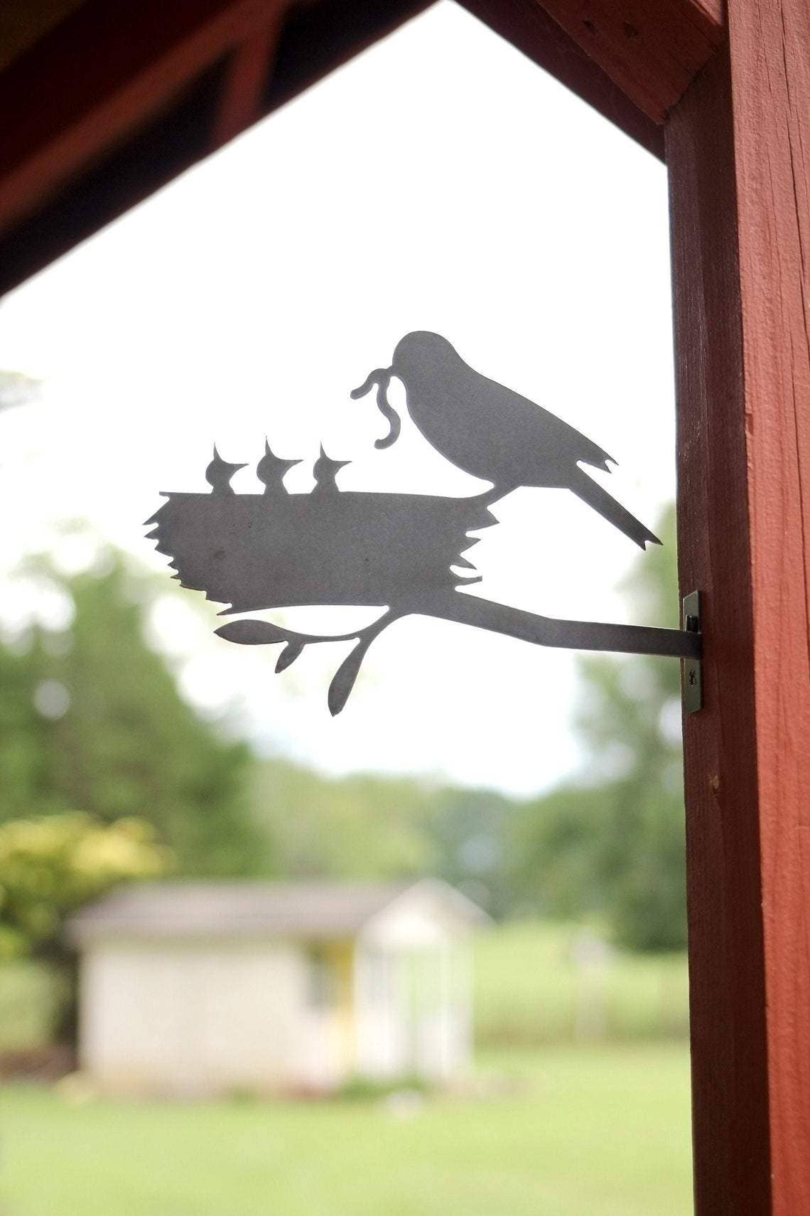 Highland Ridge  |  Handmade Home Decor - Wholesale Outdoor Ornament/Decor - Metal Bird Statue - Mama and Baby Birds Statue4