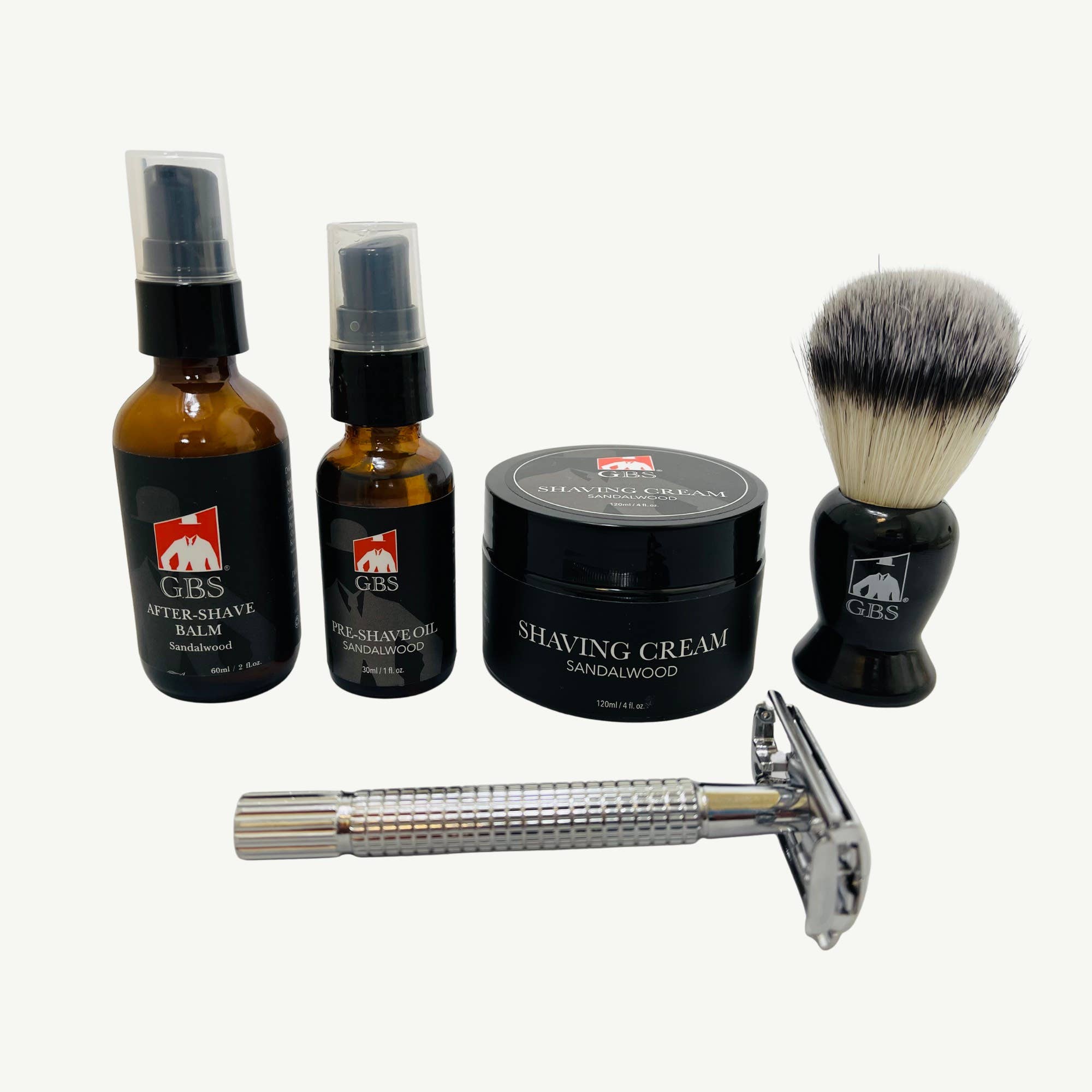 GENTS FINE GROOMING PRODUCTS - Vente Assortiment/kit de rasage - Homme - Kit de rasage 5 pièces - baume, blaireau, huile, rasoir, crème et sac10