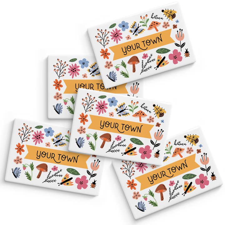Personalized City Magnet - Meadow Name Drop Design for wholesale by Rock Scissor Paper