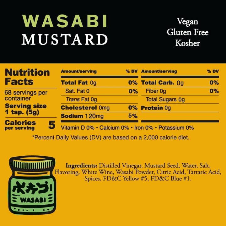 Pilsudski Mustard Co - Wholesale Mustard - Wasabi Mustard 12/12 oz squeeze