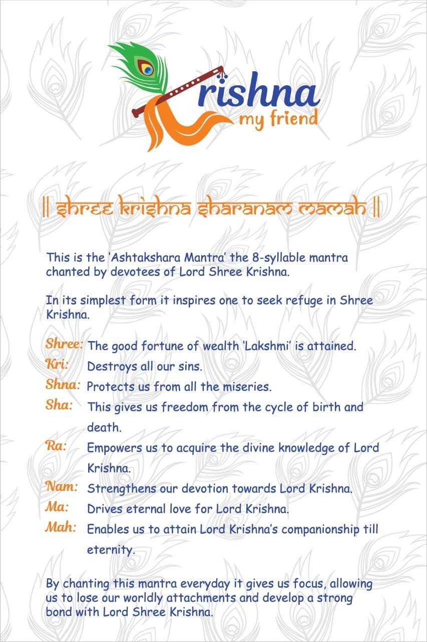 Krishna My Friend Ltd – Peluche - Crianças e bebés por atacado – Brinquedo de pelúcia cantando bebê Krishna - Shree Krishna Mantra6