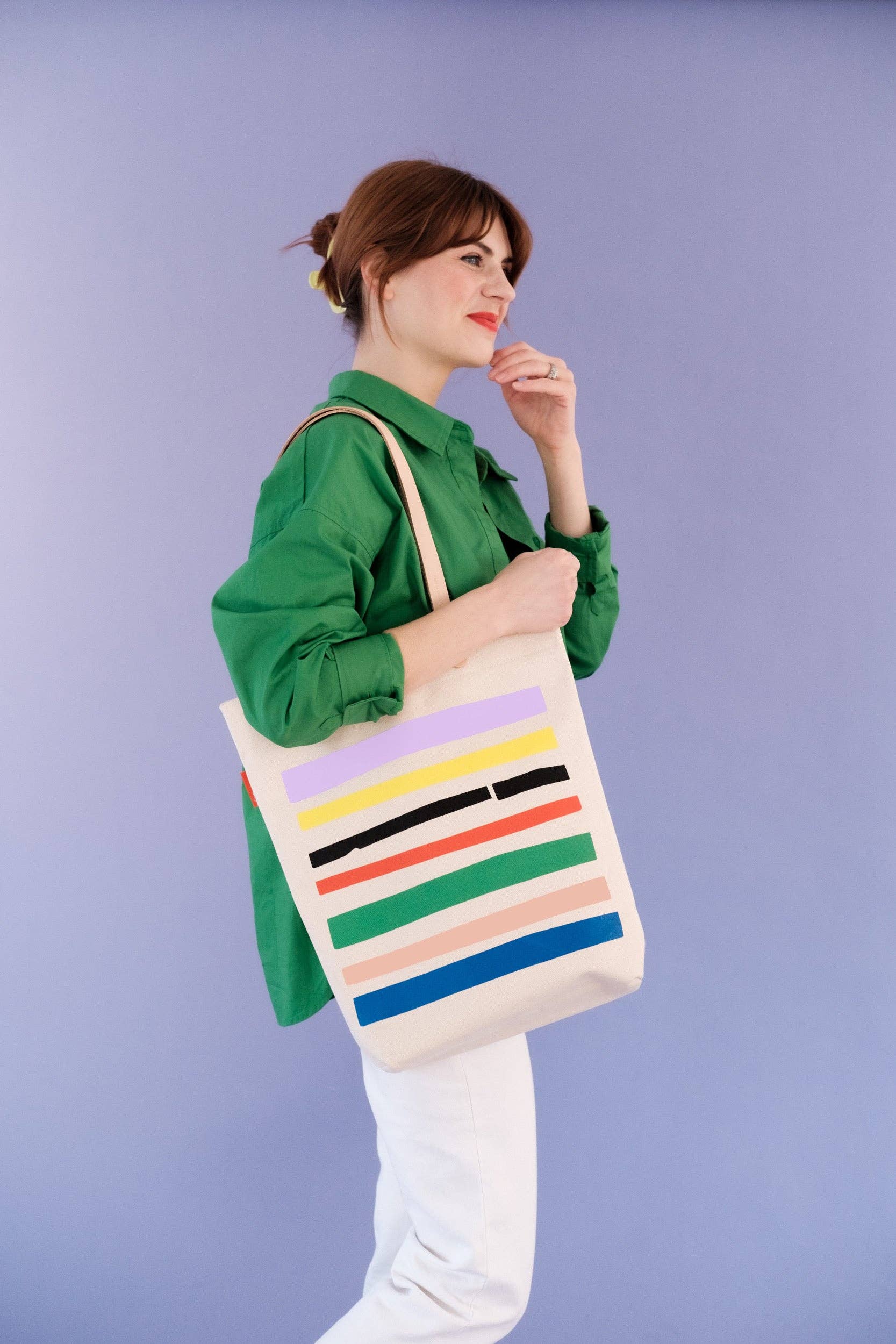 Ampersand Design Studio - Wholesale Tote Bag - Women's - Color Me Striped Medium Tote1