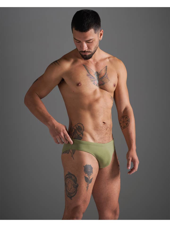 TEAMM8 - Wholesale Zwembroek - Heren - TEAMM8 Standaard Zwemslip - Legergroen3