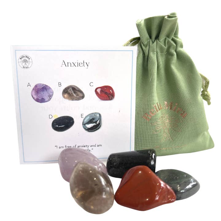 Pack de guérison Anxiety Crystals pour la vente par BellaMira Home