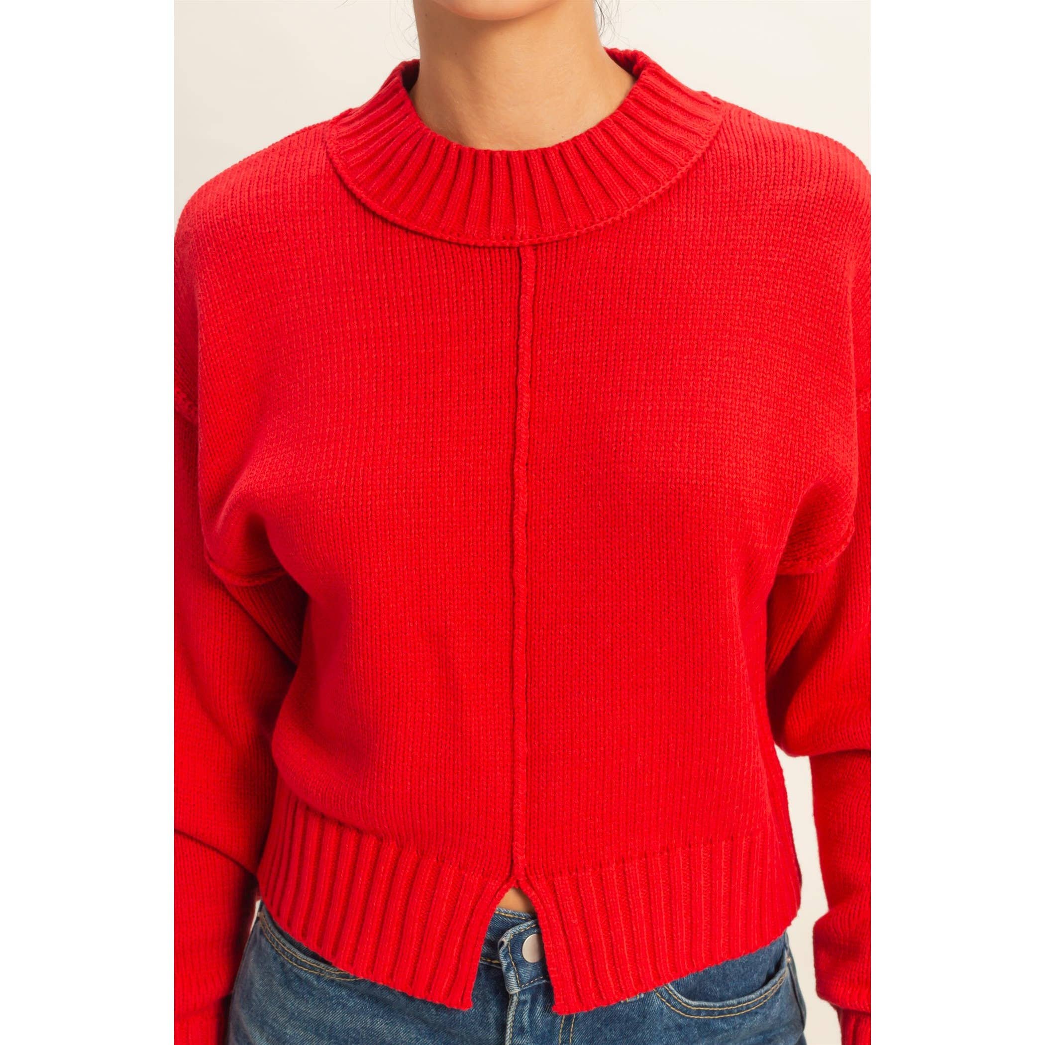 HYFVE – Großhandel Strickpullover – Damen – Pullover mit Stehkragen und Naht vorne7