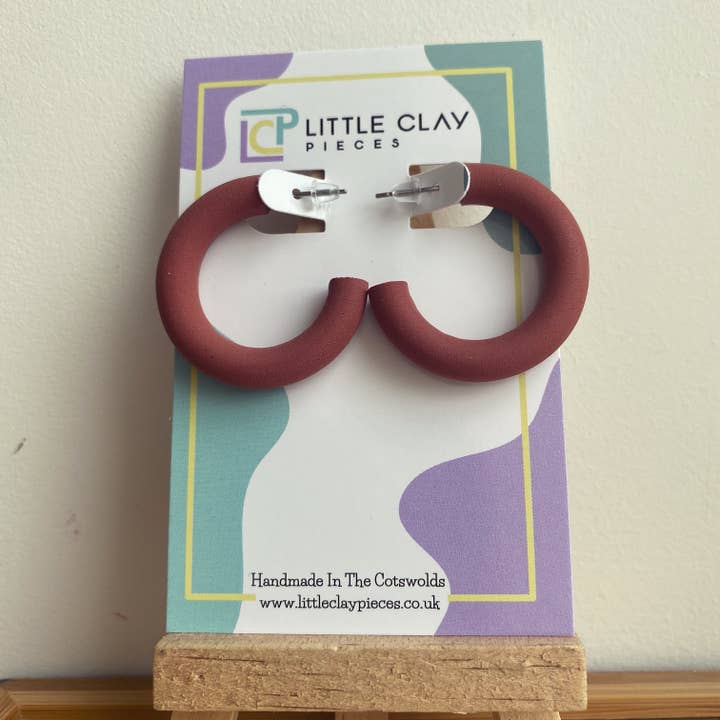 Soft Statement Hoops (Cinnamon Spice) for wholesale by Little Clay Pieces