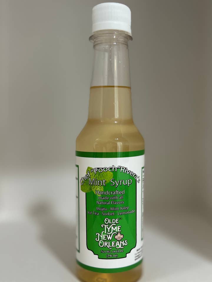 Mint Syrup 10 fl oz. for wholesale by Sean Rivera,LLC / dba Olde Tyme New Orleans