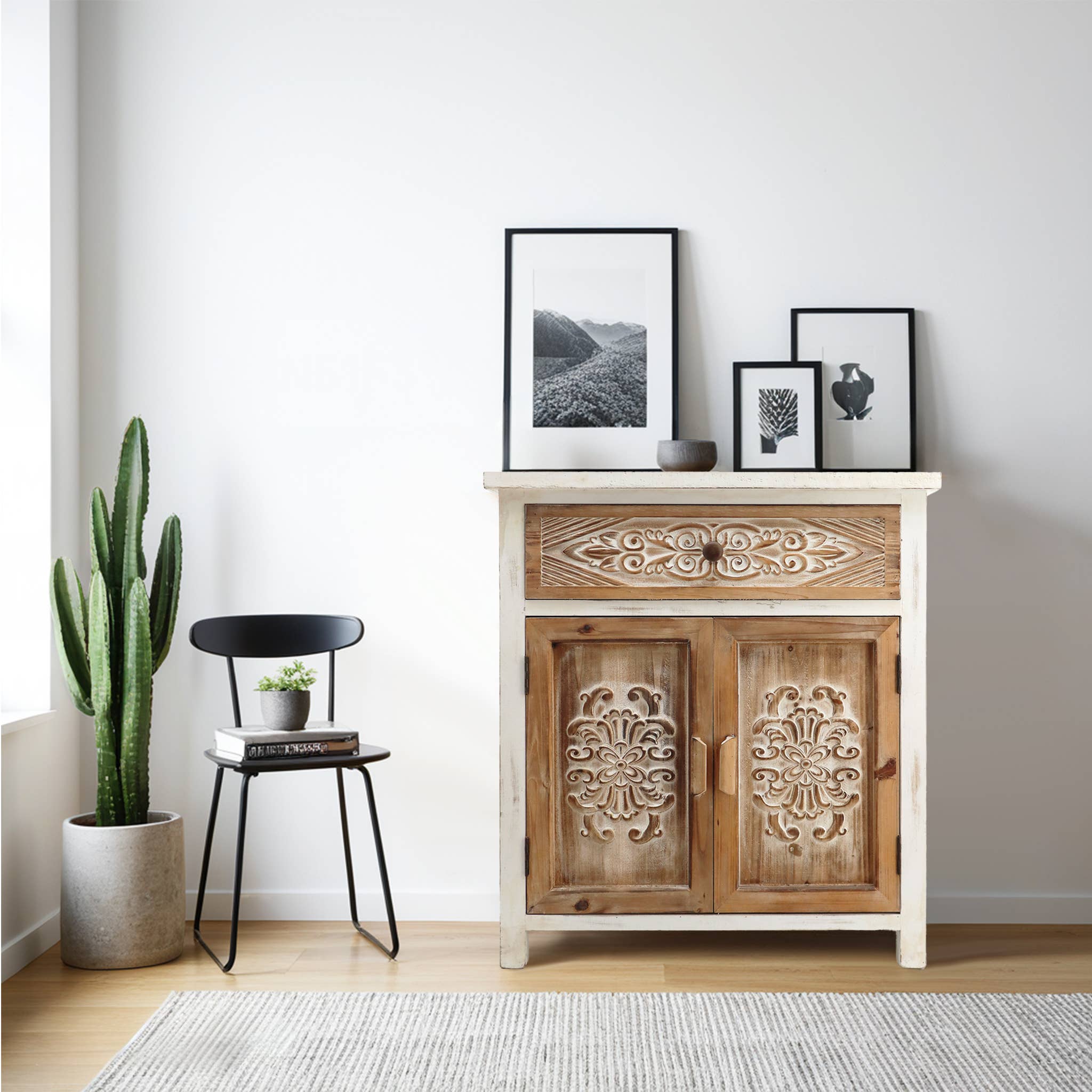 Paris Loft Inc - Wholesale Cabinet - Farmhouse Carved Wood Floor Cabinet1