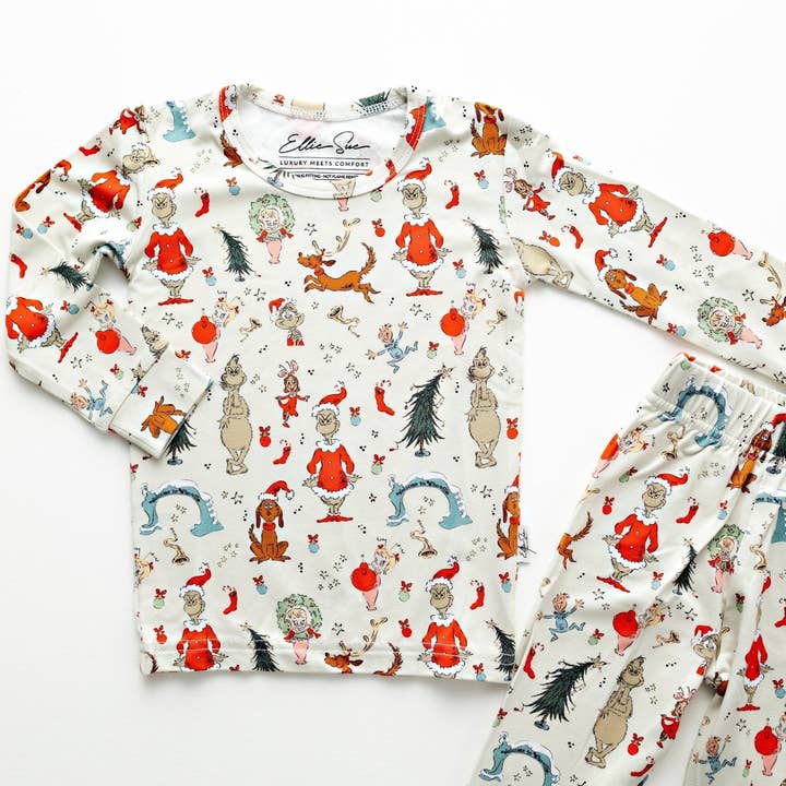 Ellie Sue - Wholesale Sleepwear Set - Kids - Classic Christmas Pajamas