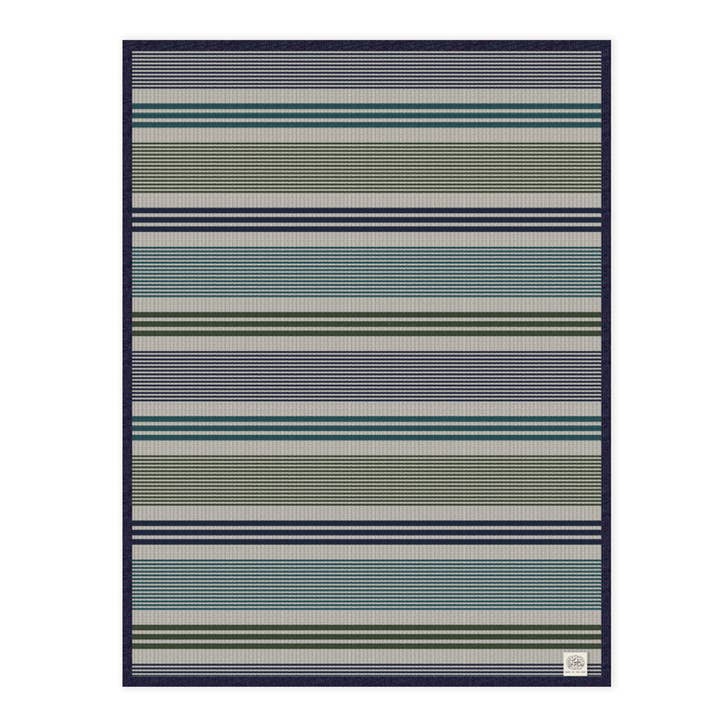 Weekender - Manta de algodón reciclado, color azul marino y piedra para venta al por mayor de loop collection