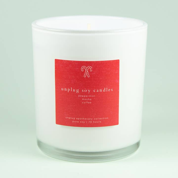 A Edição Sazonal – Vela de Soja de Moca com Hortelã-Pimenta por atacado de Unplug Soy Candles