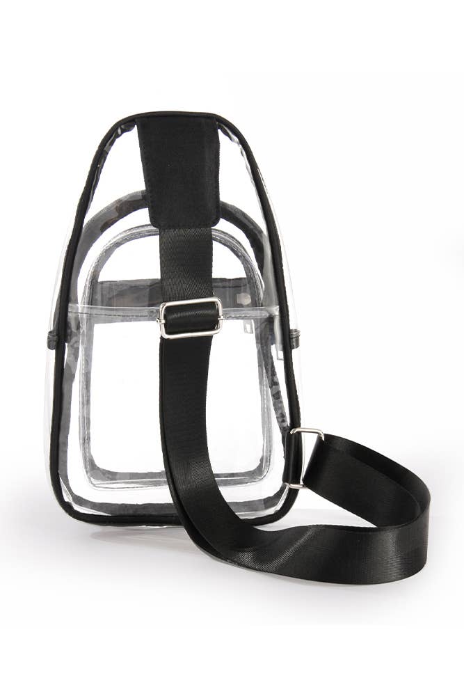 Black Strap Clear Sling Bag MOQ 3pcs ZZKF430 for wholesale on Faire3