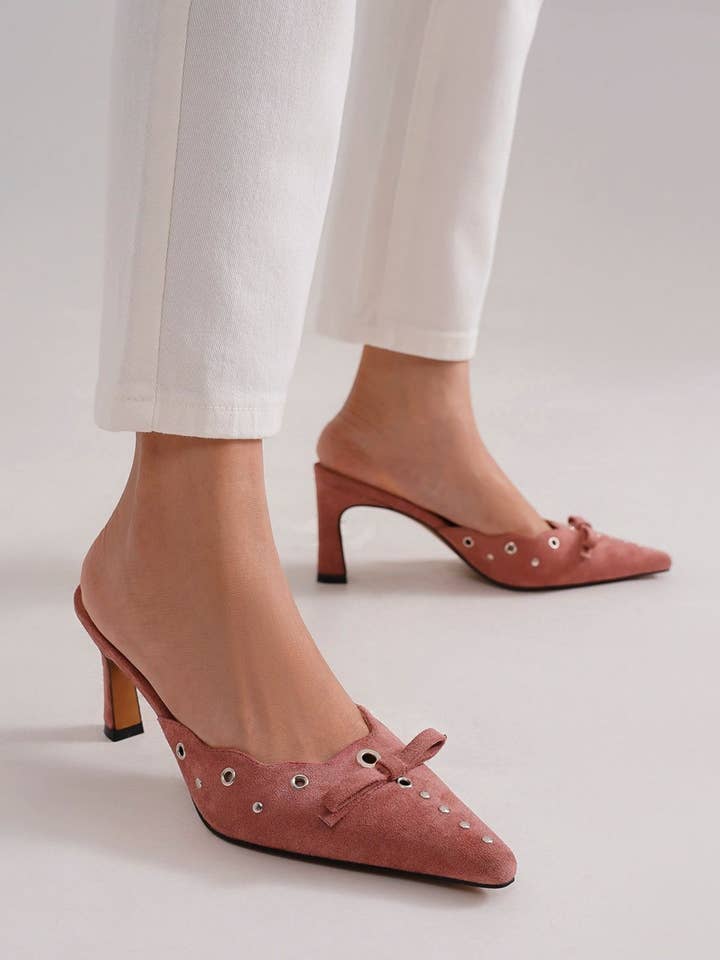 BEAST FASHION - Wholesale High heels – Women’s - TRINEE-02 Bow Mule Heels3