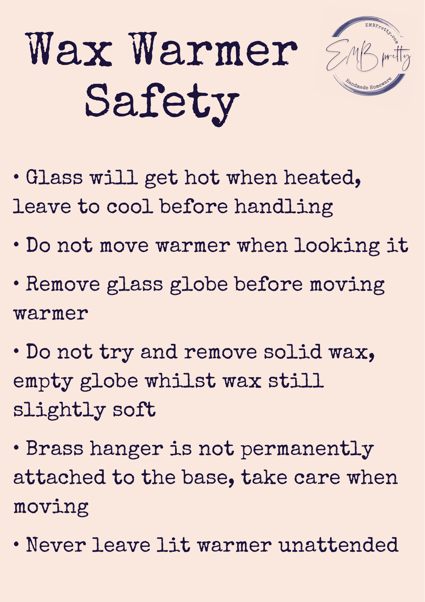 EMB Pretty – wholesale Vaxvärmare – ‘ICE QUEEN’ Jesmonite- och mässingsvaxvärmare med glaskupa8