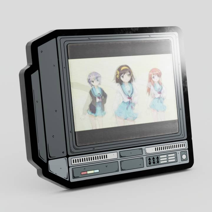 2.5" Lenticular Anime Melancholy Haruhi Suzamiya CRTV Enamel for wholesale by GoopyGoblins