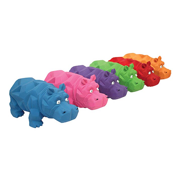 Multipet Origami Hippo 8in Latex Dog Toy for wholesale by King Wholesale Pet Goods
