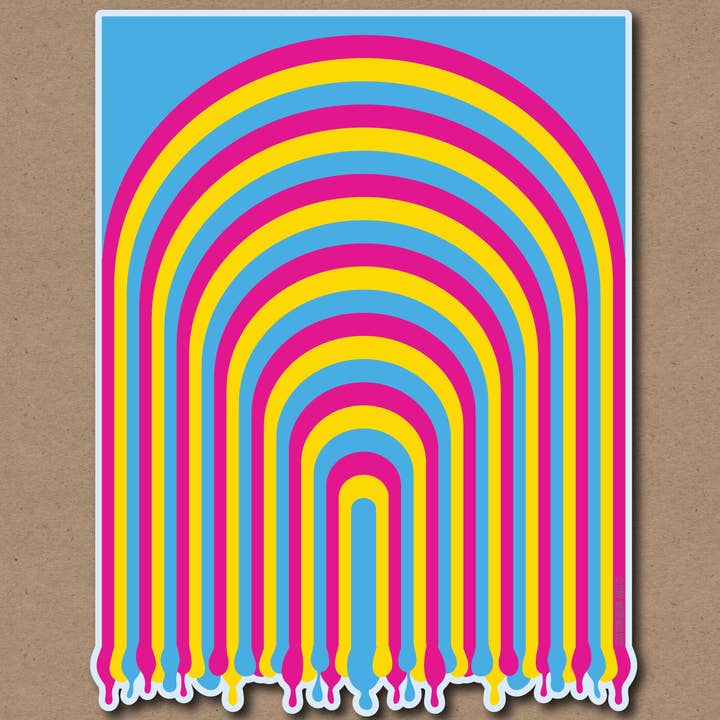 Pansexual Dripping Rainbow Sticker for wholesale by Tiny Werewolves