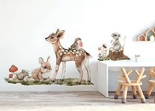 Wonderwallsboutique - Wholesale Raam/muursticker - Bosvriendjes Verwijderbare Muursticker Set voor de Kinderkamer0