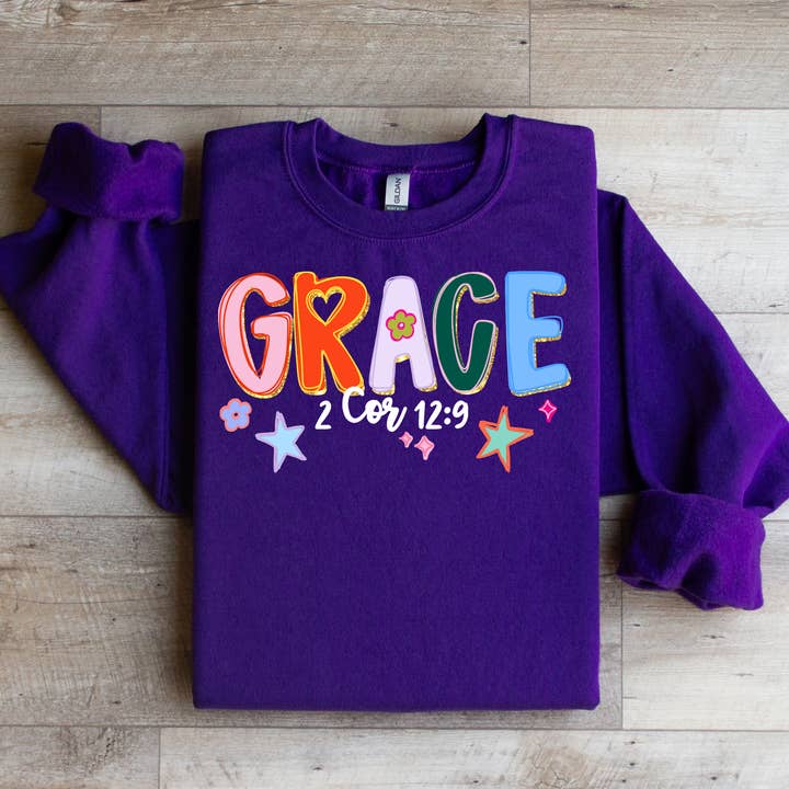 Doodle Grace 2 Cor 12:9 Graphic Tee for wholesale by Haysville House