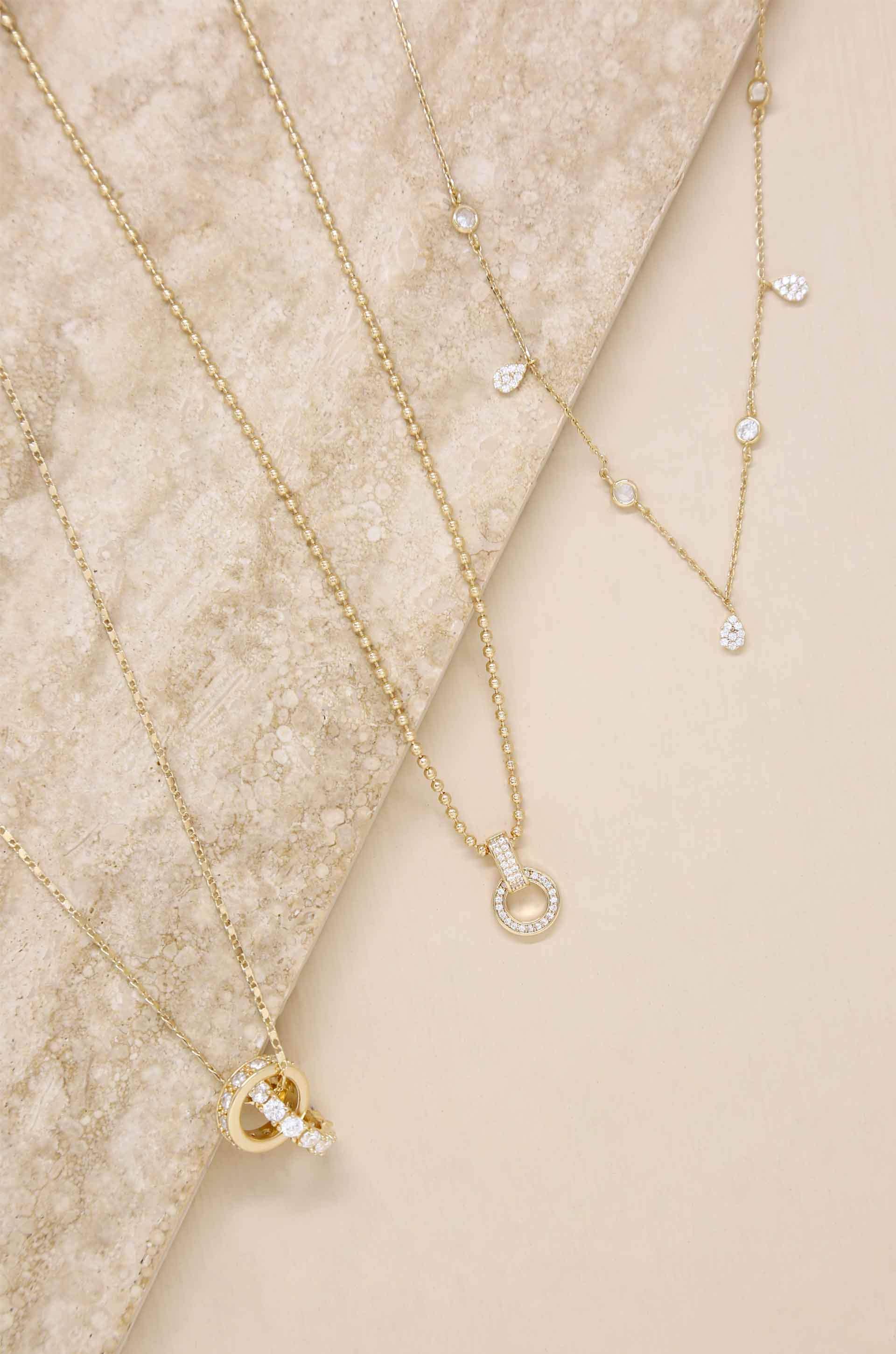 Wholesale Dainty Crystal Trio Necklace Set for your store - Faire