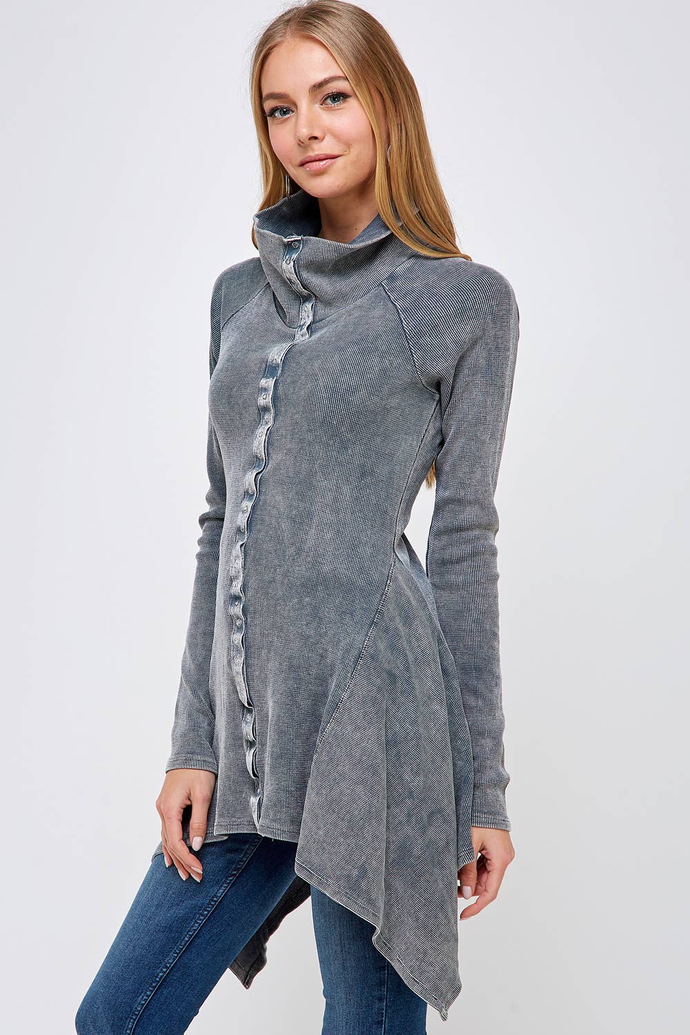 Urban X Apparel – Blusão - Mulher por atacado – Jaqueta térmica de botão lavado Urban X L/S com gola40